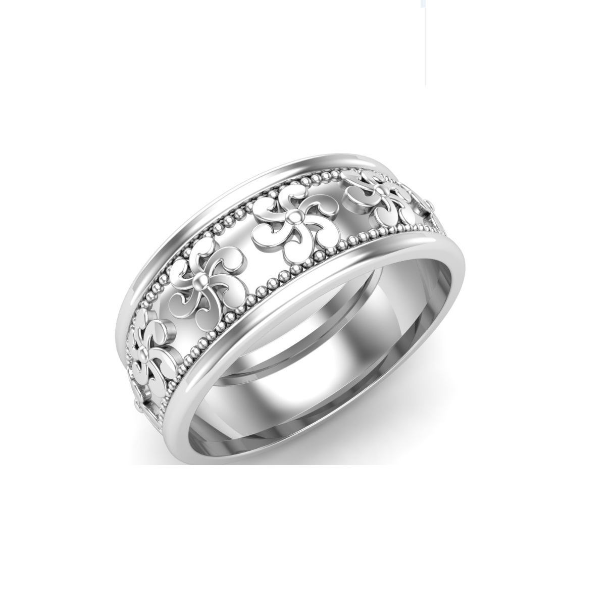 Bague anneau argent Flower